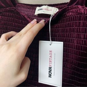 Rebecca smoked velvet jumpsuit